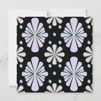 Pastel floral shapes on a black background magneteinladung