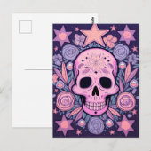 Pastel Floral Skull Art Postkarte (Vorne/Hinten)