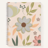 Pastel Floral Spiral Notebook - Minimalistisch Sty Notizblock (Vorderseite)