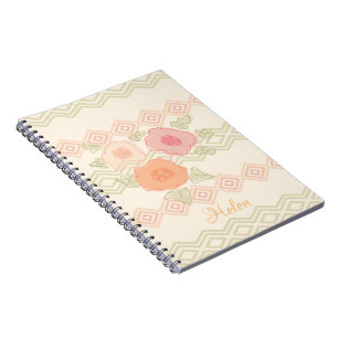 Pastel Floral Spiral Notebook Notizblock
