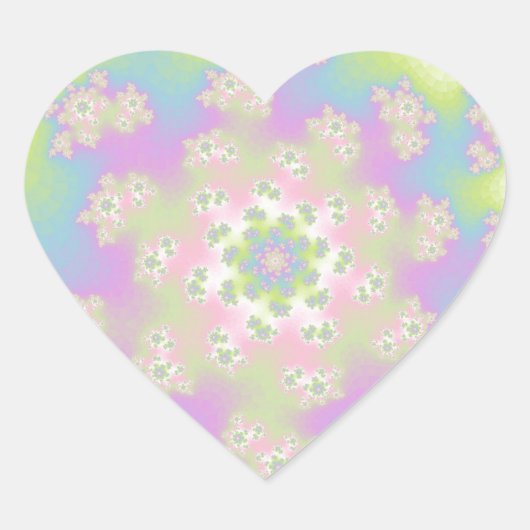 Pastel Floral Sprinkles Herz-Aufkleber (Vorderseite)