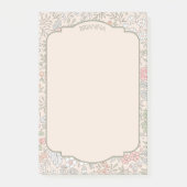 Pastel floral Sticky Notes mit Namen - Post-it Not Klebezettel (Vorderseite)