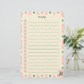 Pastel Floral To Do List Planner Design Briefpapier (Stehend Vorderseite)