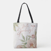 Pastel Floral Tote Bag - Individuelle Name Spring Tasche (Rückseite)