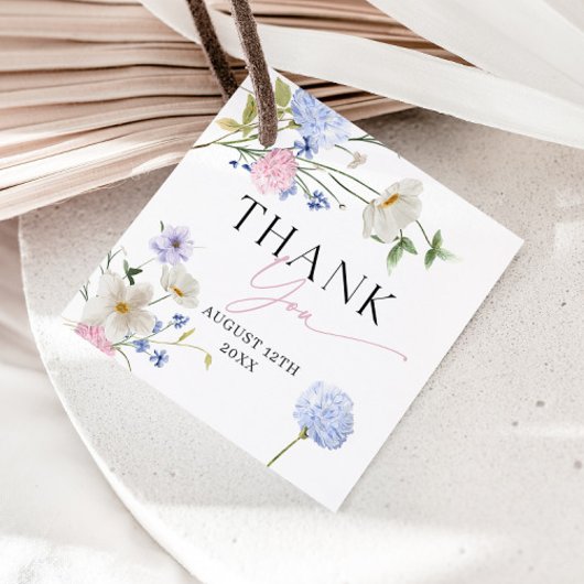 Pastel Floral Vielen Dank Geschenkanhänger