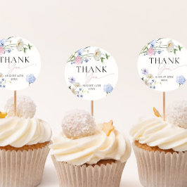 Pastel Floral Vielen Dank Runder Aufkleber