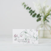 Pastel Floral/Vine Design Branch Business Card Visitenkarte (Stehend Vorderseite)