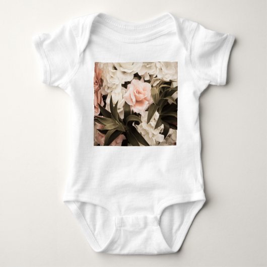 Pastel Floral Vintag: Zeitlose Eleganz Baby Strampler (Vorderseite)
