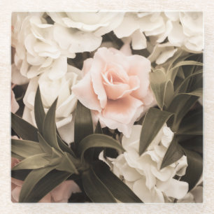 Pastel Floral Vintag: Zeitlose Eleganz Glasuntersetzer