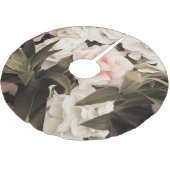 Pastel Floral Vintag: Zeitlose Eleganz Polyester Weihnachtsbaumdecke (Schrägansicht)