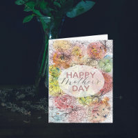 Pastel Floral Wasserfarbe und Tinte Art Muttertag
