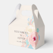 Pastel Floral Watercolor Hochzeit Geschenkschachtel (Vorderseite)