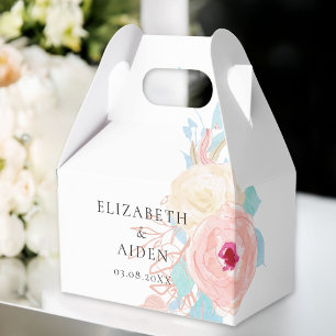Pastel Floral Watercolor Hochzeit Geschenkschachtel