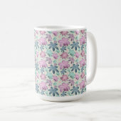 Pastel Floral watercolor Pattern  Kaffeetasse (VorderseiteRechts)