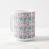 Pastel Floral watercolor Pattern  Kaffeetasse (Vorderseite Links)