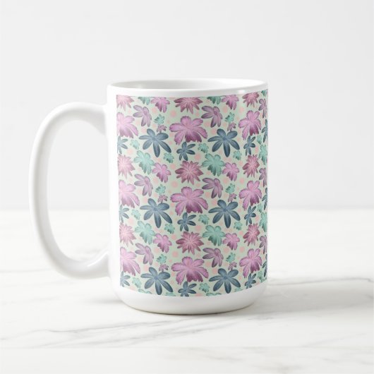 Pastel Floral watercolor Pattern  Kaffeetasse (Links)