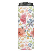 Pastel Floral Watercolor Thermal Tumbler - Stilvol Thermosbecher (Rückseite)