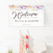 Pastel Floral Watercolor Wedding Welcome Banner (Insitu)