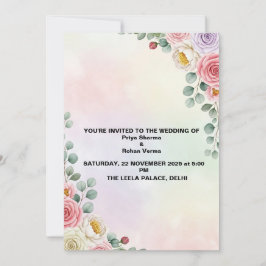 Pastel Floral Watercolor Wedite Einladung