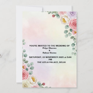 Pastel Floral Watercolor Wedite Einladung