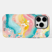 Pastel Floral Waves Case-Mate iPhone Hülle (Rückseite (Horizontal))