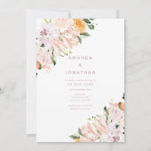 Pastel Floral Wedding Einladung (Vorderseite)
