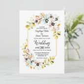Pastel Floral Wedding Einladung (Stehend Vorderseite)