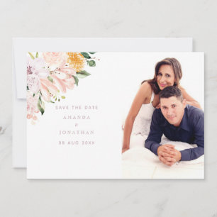 Pastel Floral Wedding Foto Save The Date