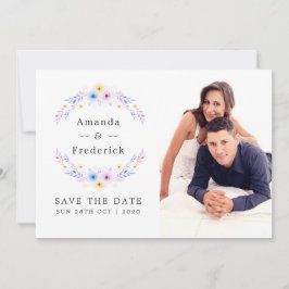 Pastel Floral Wedding Foto Save The Date