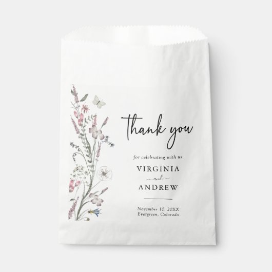 Pastel Floral Wedding Geschenktütchen (Vorderseite)