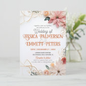 Pastel Floral Wedding Greeneréenerity Frame Paper Einladung (Stehend Vorderseite)