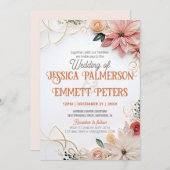 Pastel Floral Wedding Greeneréenerity Frame Paper Einladung (Vorne/Hinten)