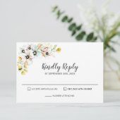 Pastel Floral Wedding RSVP Karte (Stehend Vorderseite)