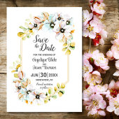 Pastel Floral Wedding Save The Date