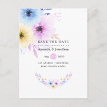 Pastel Floral Wedding Save the Date