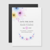 Pastel Floral Wedding Save the Date Magnetkarte (Vorne/Hinten)