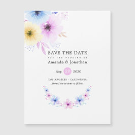 Pastel Floral Wedding Save the Date Magnetkarte