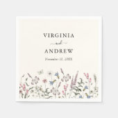 Pastel Floral Wedding Serviette (Vorderseite)