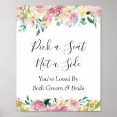 Pastel Floral Wedding Zeremonie Wählen Sie ein Seg Poster (Vorne)