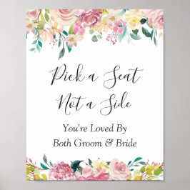 Pastel Floral Wedding Zeremonie Wählen Sie ein Seg Poster