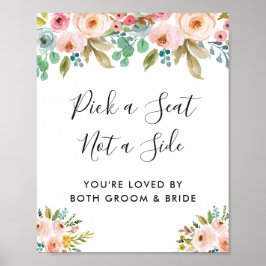 Pastel Floral Wedding Zeremonie Wählen Sie ein Seg Poster