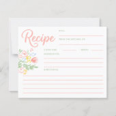 Pastel Floral Whimsical Bridal Shower Recipe Card (Vorderseite)