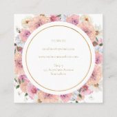 Pastel Floral Womens Eleganter Designer Circle Quadratische Visitenkarte (Rückseite)
