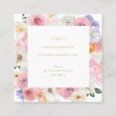 Pastel Floral Womens Eleganter Designer Quadratische Visitenkarte (Rückseite)