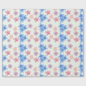 Pastel Floral Wrapping Paper Geschenkpapier (Flach)