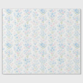Pastel Floral Wrapping Paper Geschenkpapier (Flach)