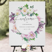 Pastel Floral Wreath Elegante Begrüßungszeichen Poster