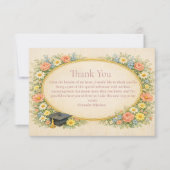 Pastel Floral Wreath Graduation Celebration Dankeskarte (Vorderseite)