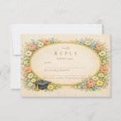 Pastel Floral Wreath Graduation Celebration RSVP Karte (Vorderseite)