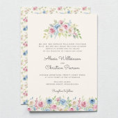 Pastel Floral Wreath Wedding Invitation Einladung